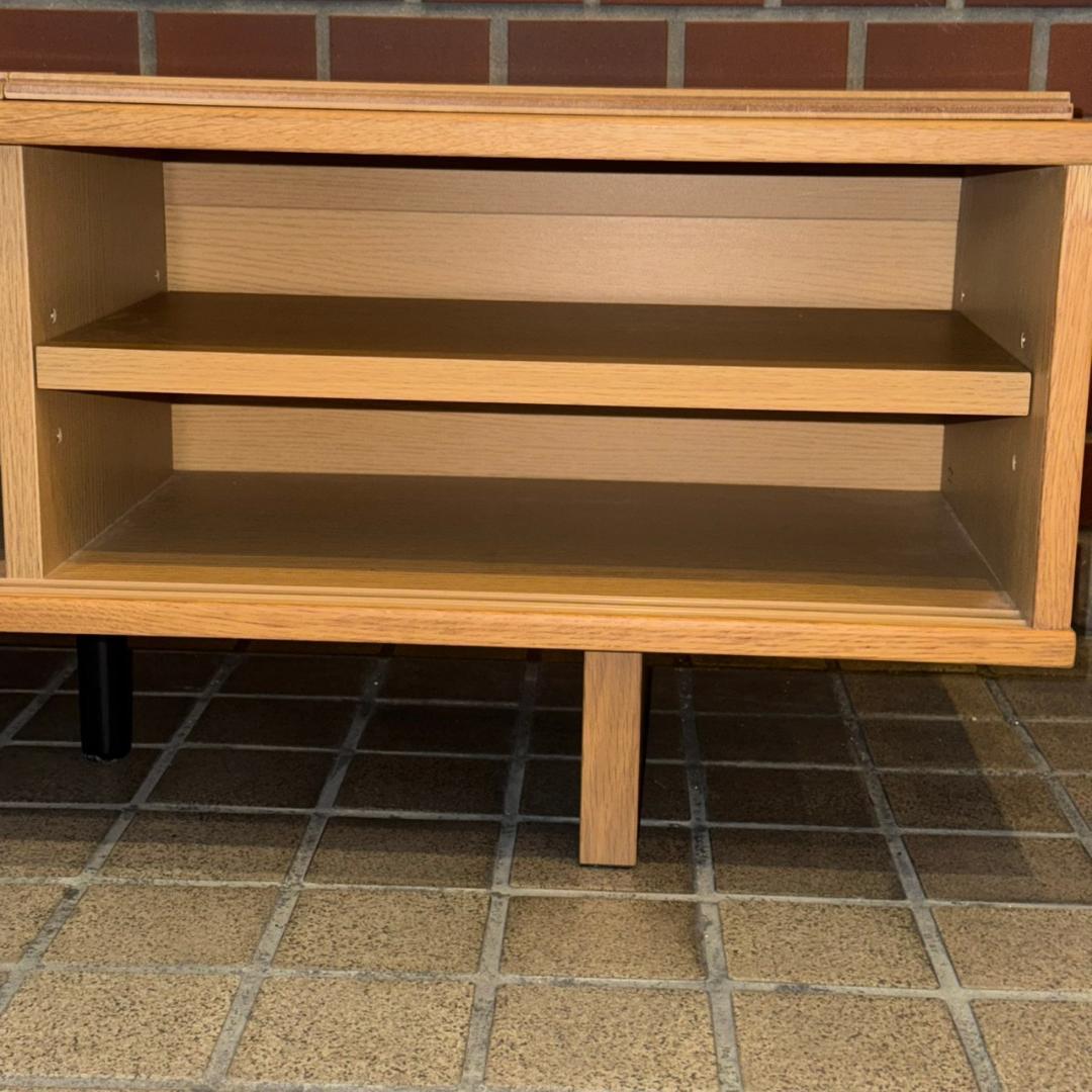 ☆☆無印良品　オーク材AVラック薄型（引戸）・幅150㎝　MUJI
