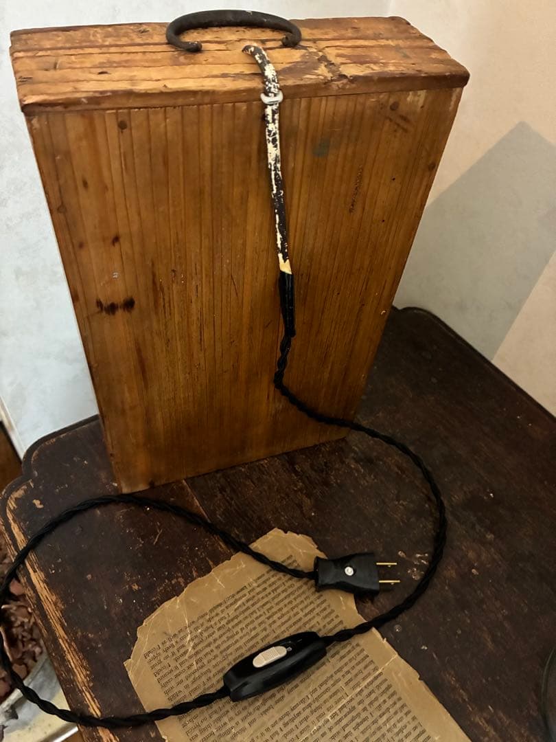 古道具 ライト 置き型 照明 古材 木箱 古雑貨