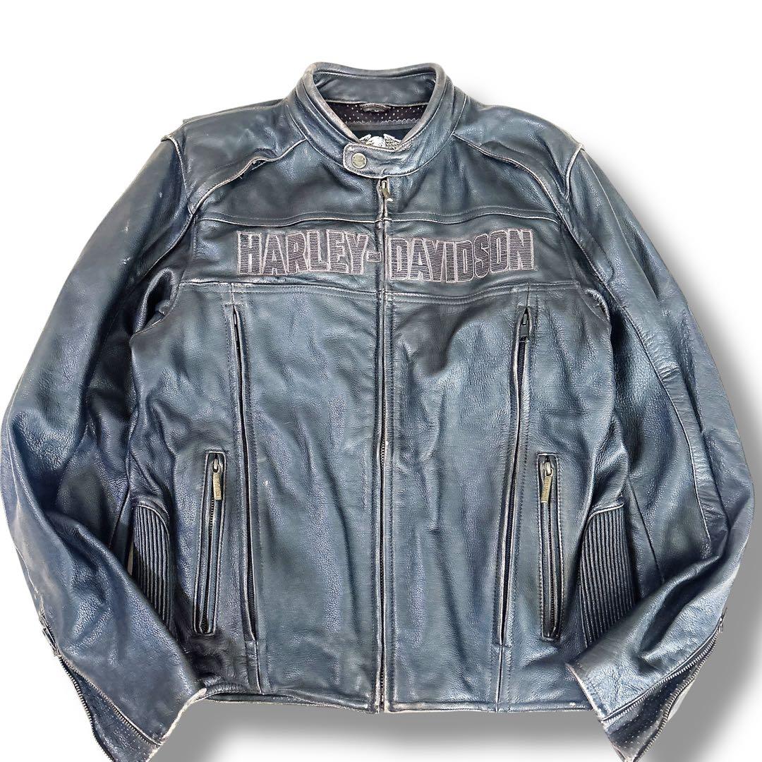 HARLEY-DAVIDSON ヴィンテージ加工 シングル レザージャケット
