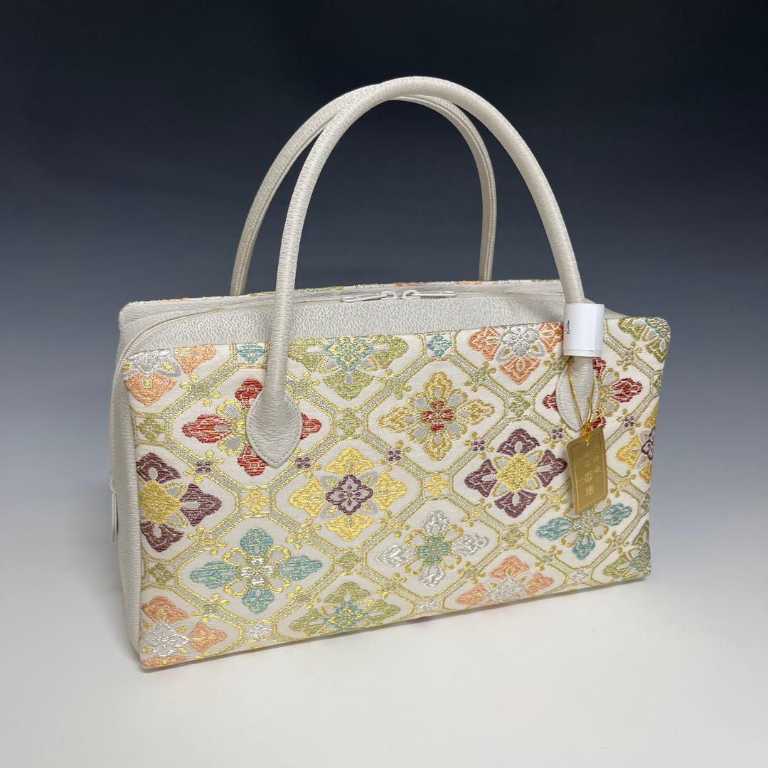 新品未使用品　京都 西陣織正絹帯地使用　利休バッグお茶席　250314