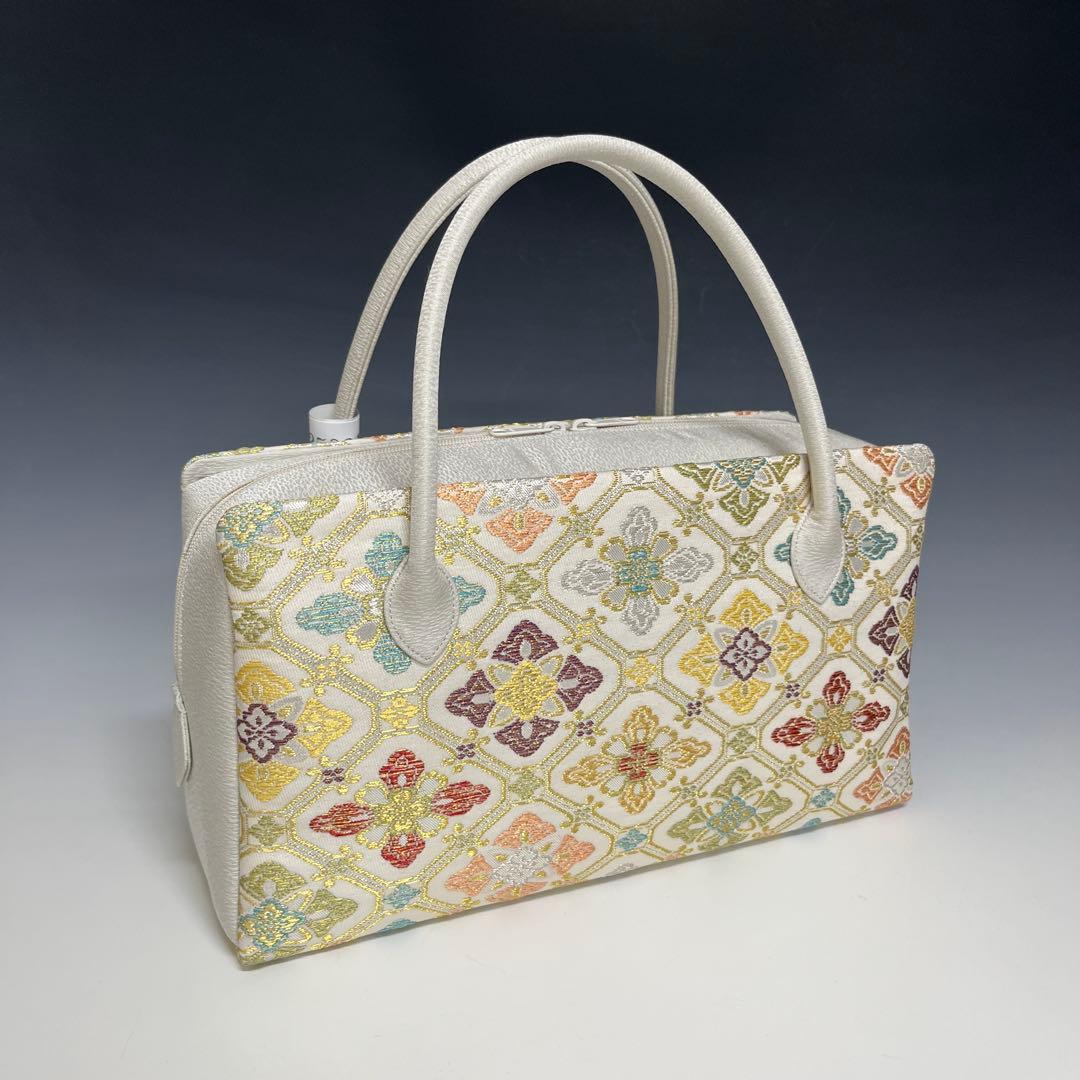 新品未使用品　京都 西陣織正絹帯地使用　利休バッグお茶席　250314