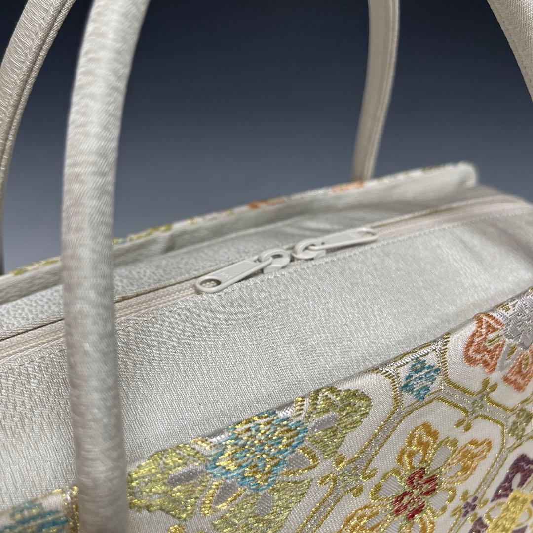 新品未使用品　京都 西陣織正絹帯地使用　利休バッグお茶席　250314