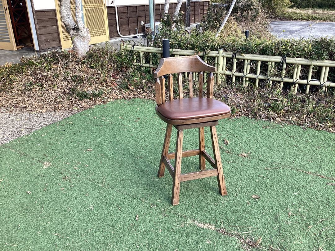 [さのちゃん] ビンテージ木製スツール カウンターチェア