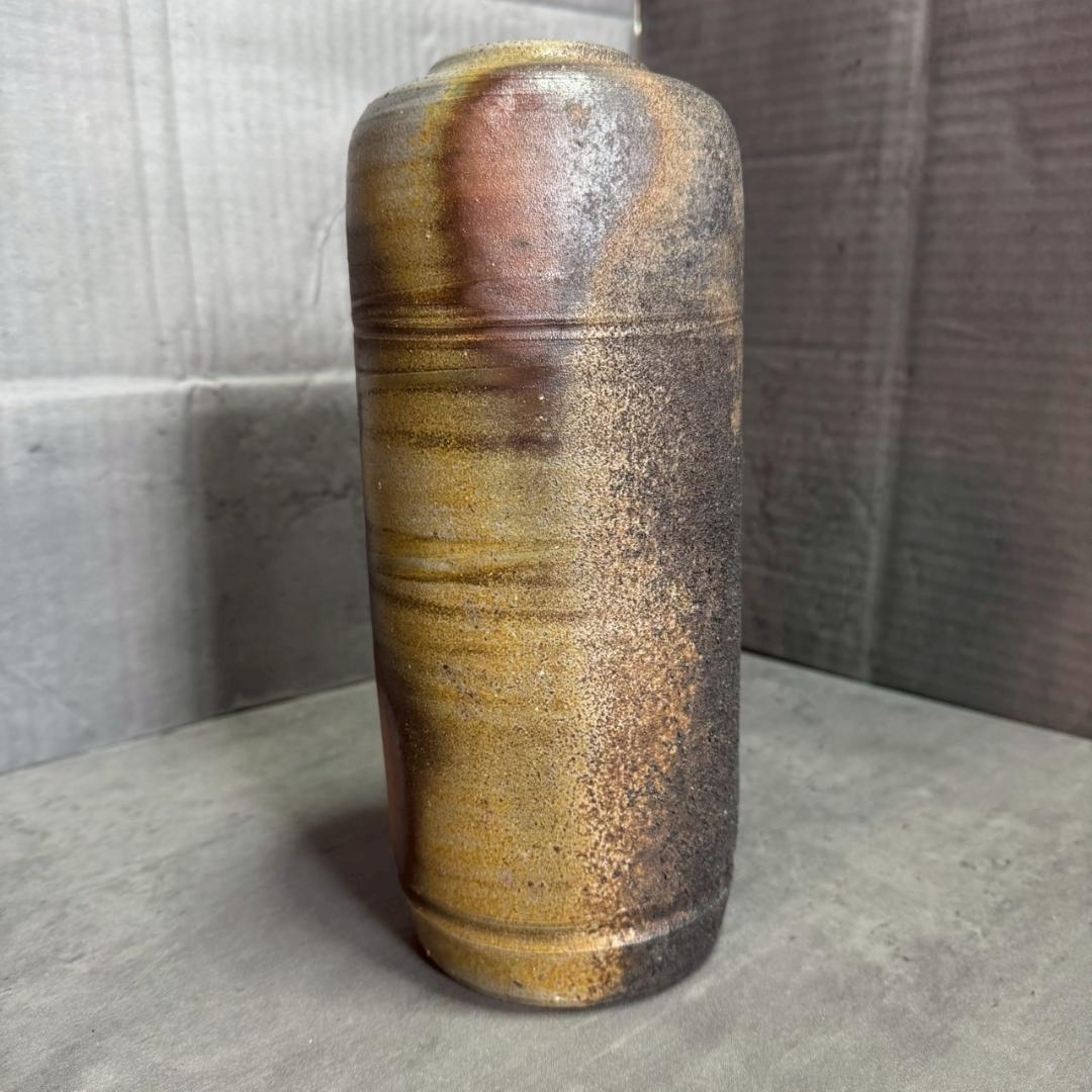 備前焼 花入 松本勝哉 作 家作 一輪挿し 花瓶 共箱 共布付き