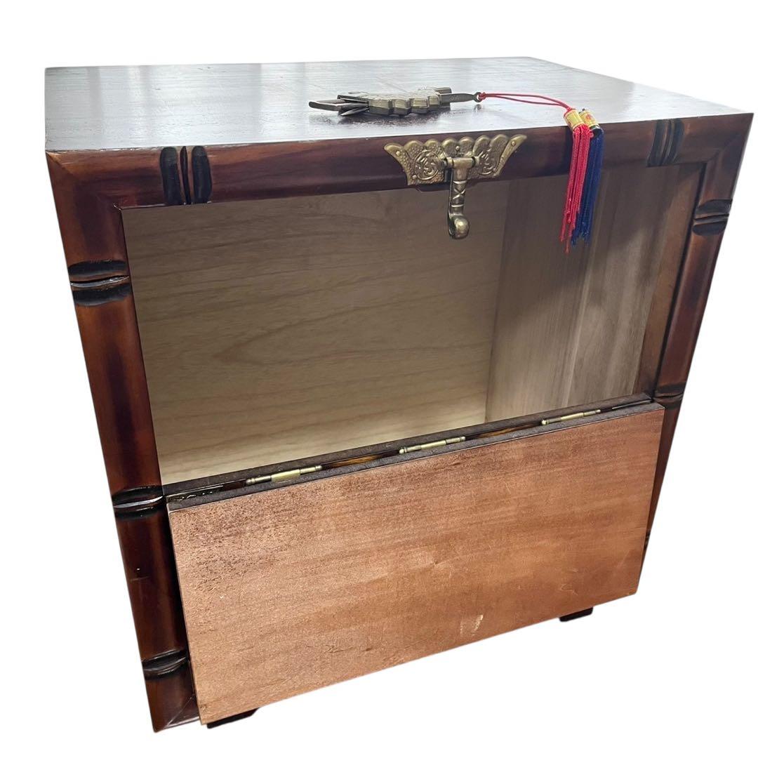 李朝家具 和家具 李朝けやき作り 薬箪笥 くすり箪笥 魚の鍵付き