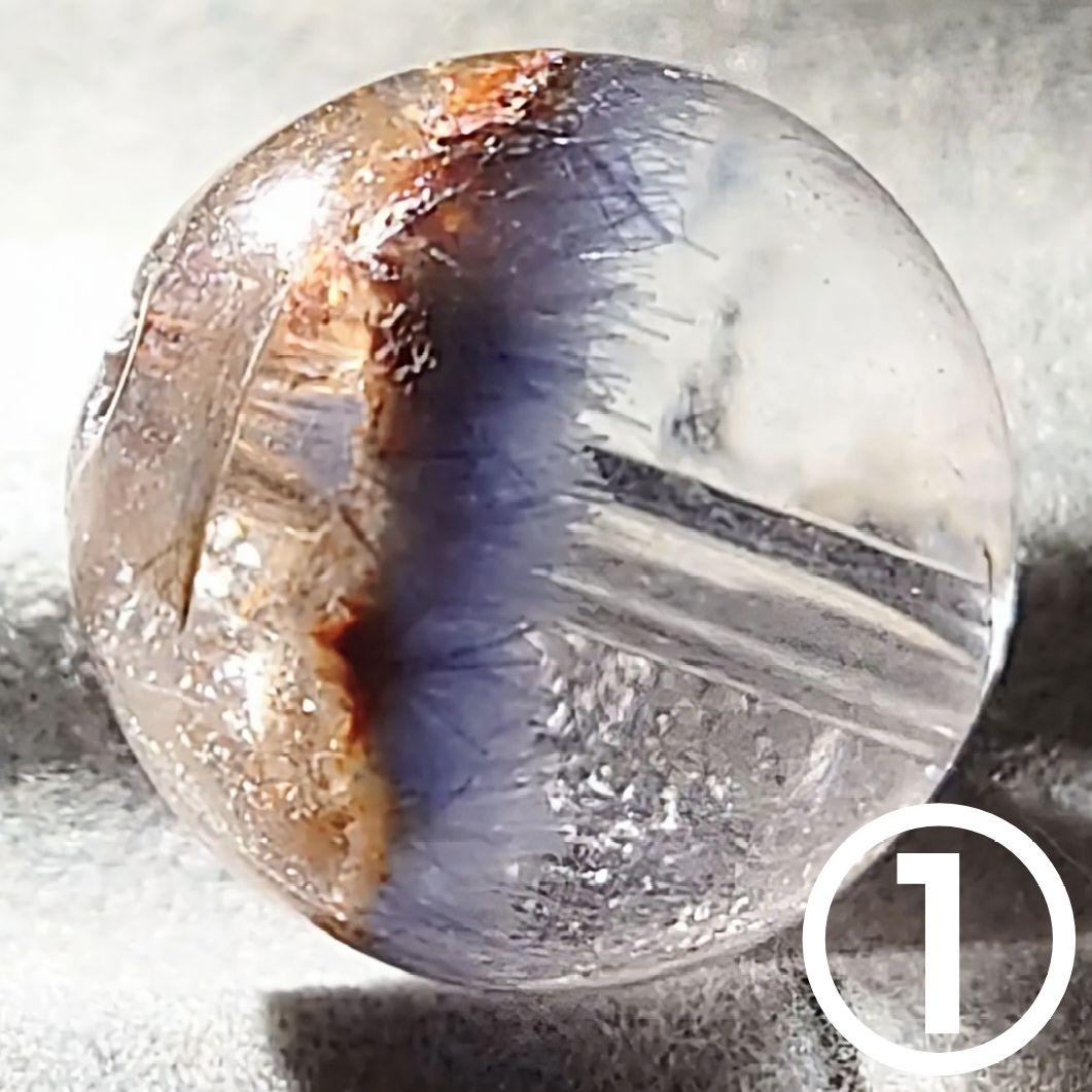 ★(祖師谷くん！)リッチデュモルチェライトinクォーツ12.3ミリビーズ①