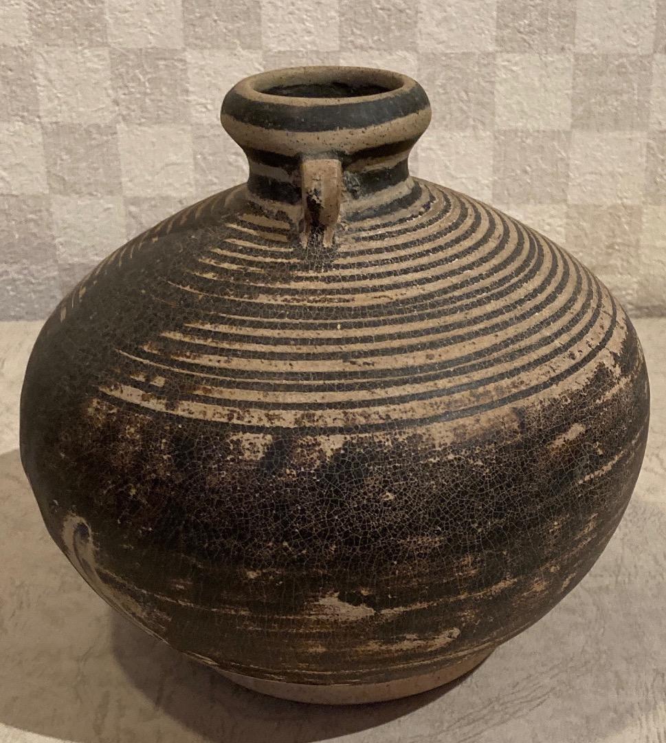 骨董　タイ　古都　スワンカクローク窯の耳付き、花瓶