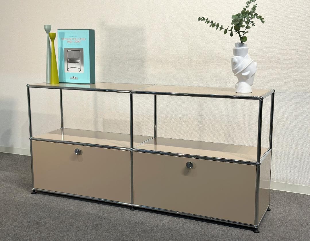 人気カラー！ほぼ未使用品■USMハラー■キャビネットシェルフ　2列2段　ベージュ