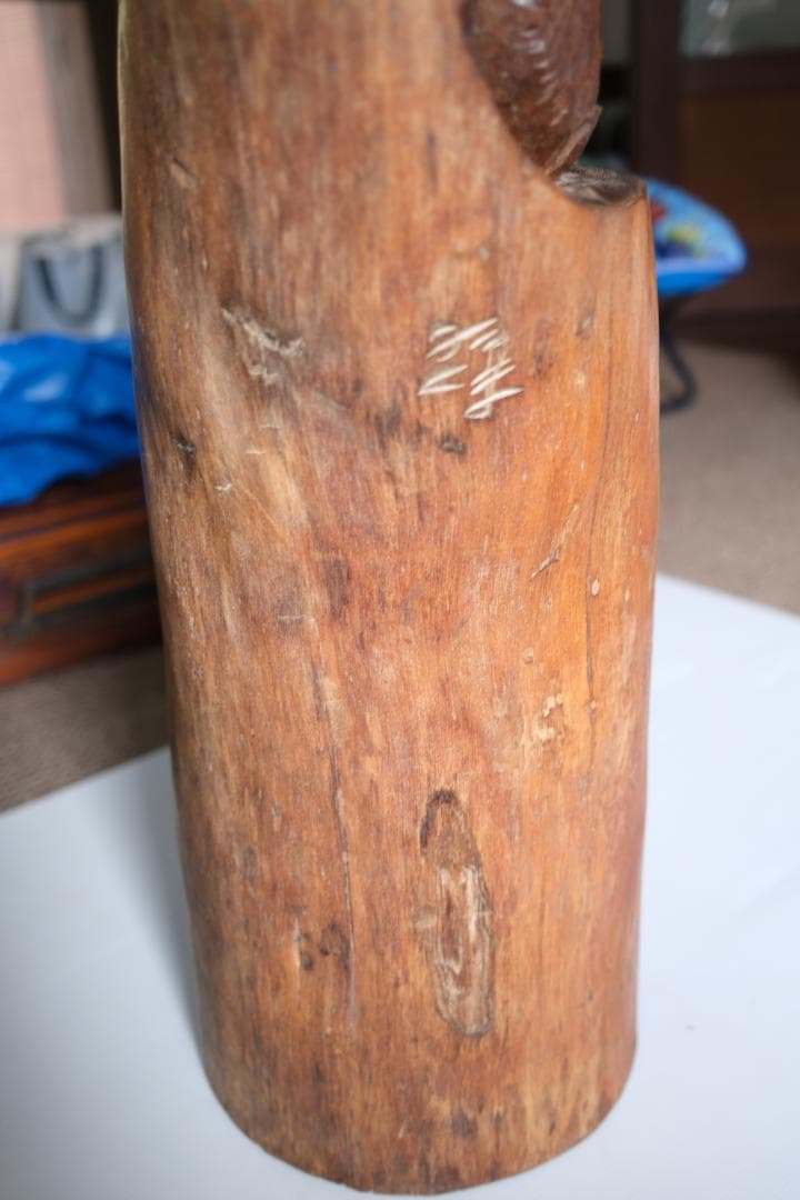 工房がんま フクロウの木彫り彫刻75cm