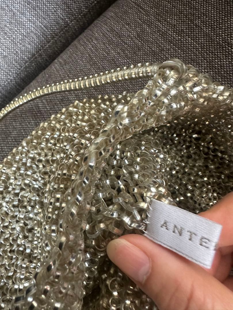 ANTEPRIMA ワイヤーバッグ　シルバー系　スクエア