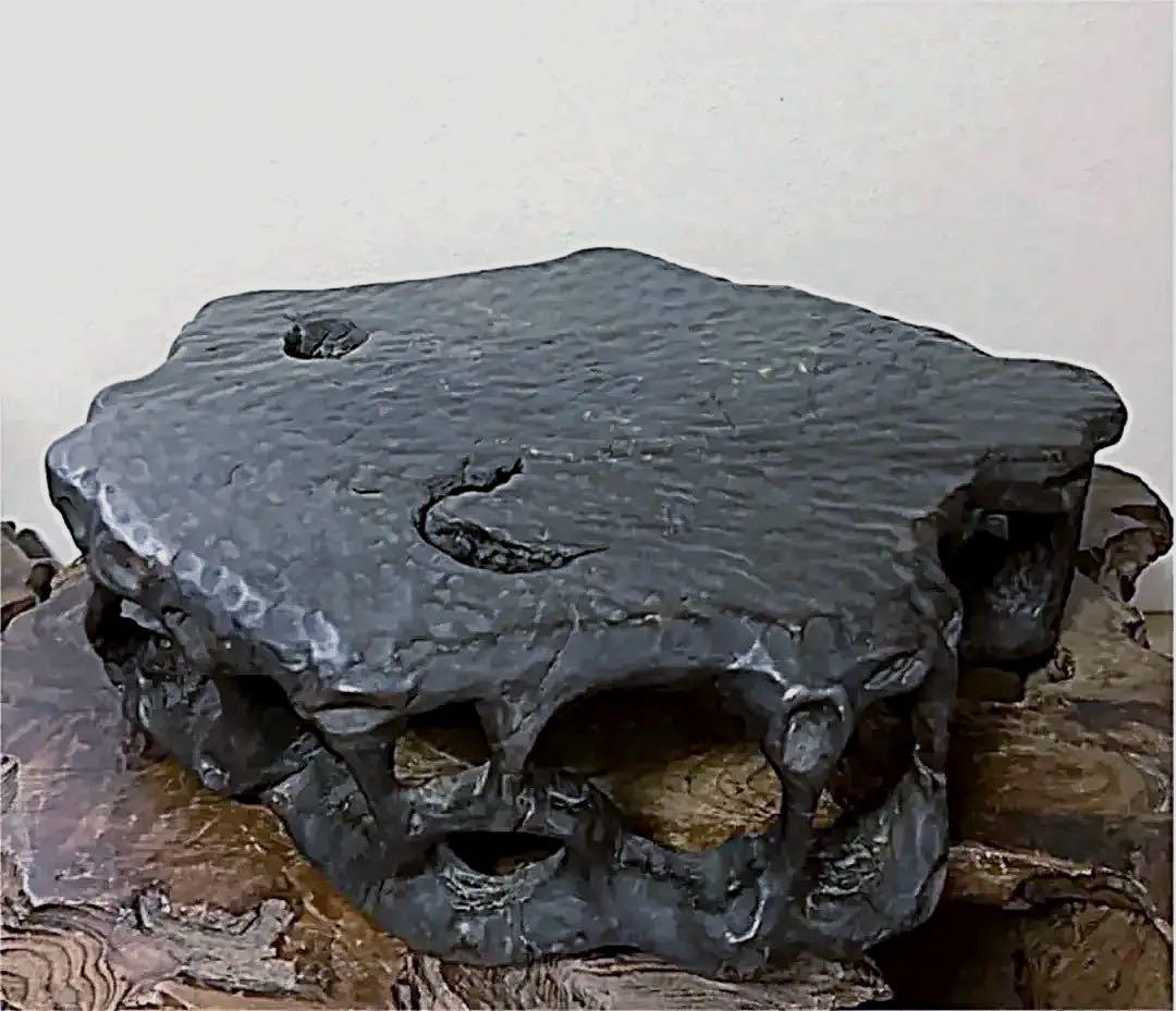 花台 香台 盆栽台 根卓彫り 天然無垢 一刀彫り 44㎝