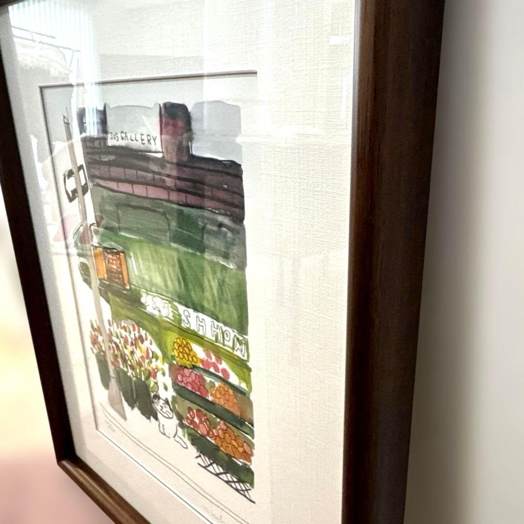 【限定版画】☆久下貴史☆ 版画作品「グリーン・ストリートの猫」手書きサイン入り☆