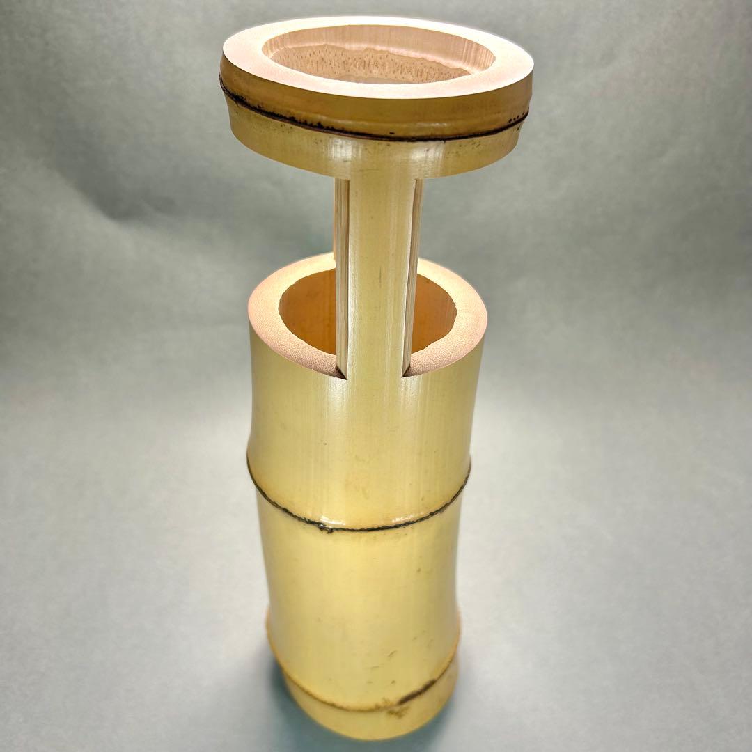 花入　『久田宗也書付　置筒竹花入』　あさきり　尋牛斎　お茶道具　書付箱　工芸品