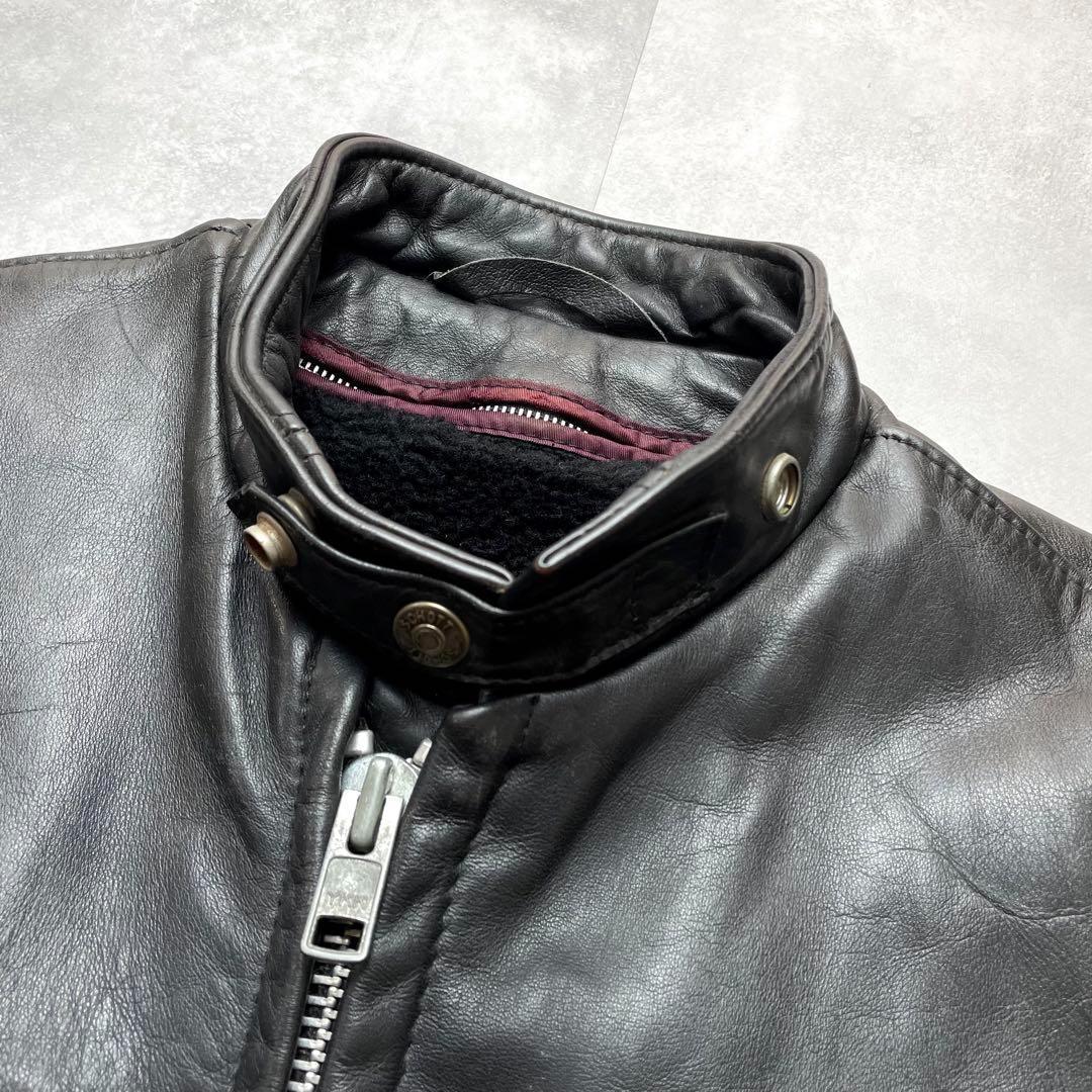 希少141モデル SCHOTT シングルライダースボアライナー付き 38 黒