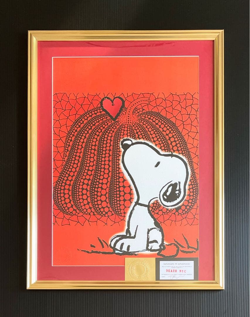 額付き/DEATH NYC/アートポスター/スヌーピー /SNOOPY/かぼちゃ