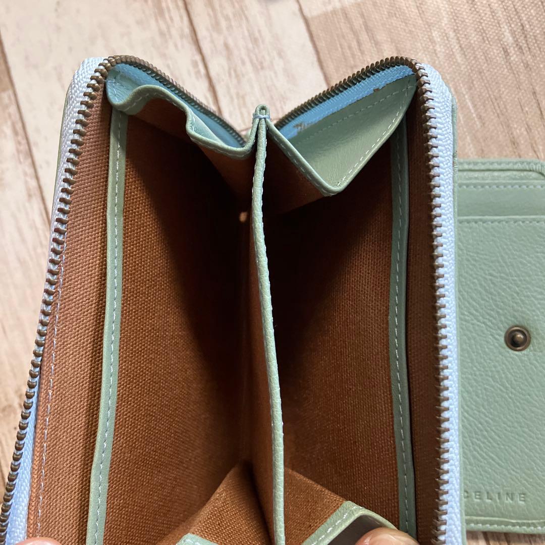 CELINE 二つ折り財布 ミントグリーン
