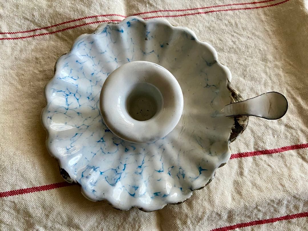 フランスアンティーク　キャンドルホルダー　キャンドルスタンド　ホーロー　エナメル