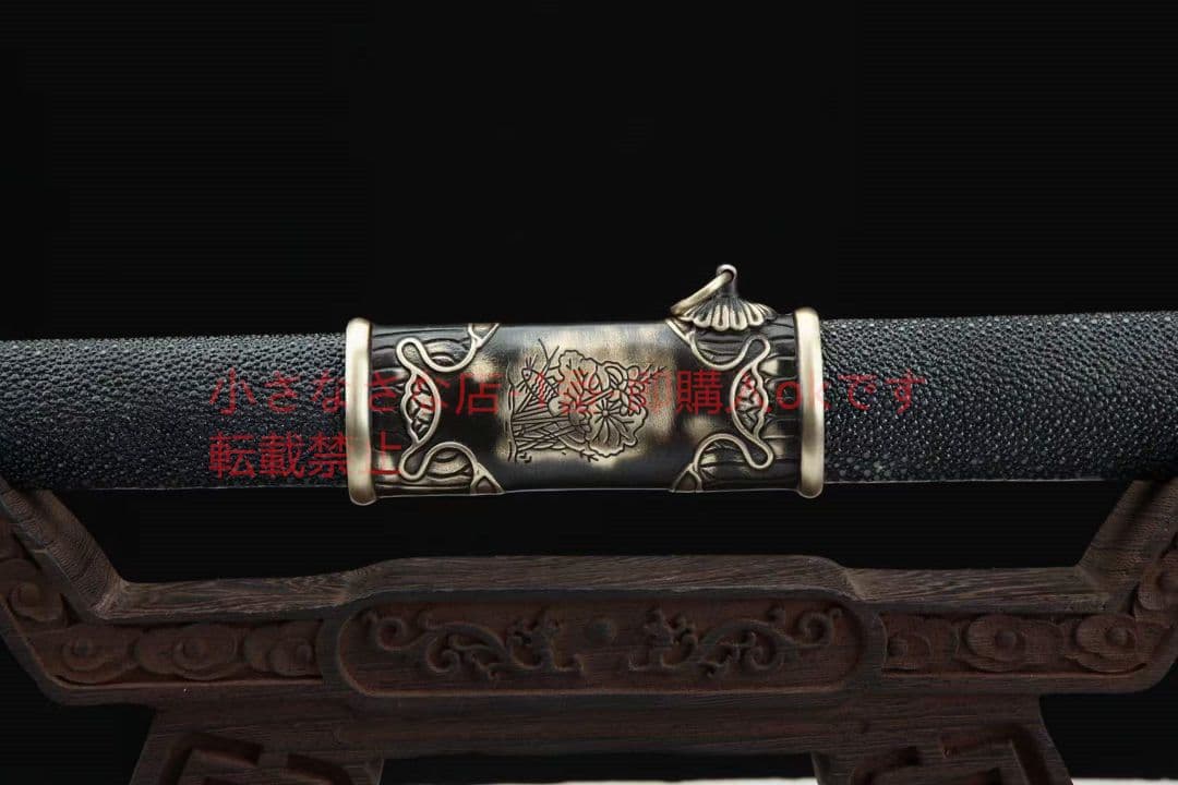 宋剣（真魚皮粗粒―黒タイプ）古兵器 武具　刀装具　日本刀　模造刀 居合刀