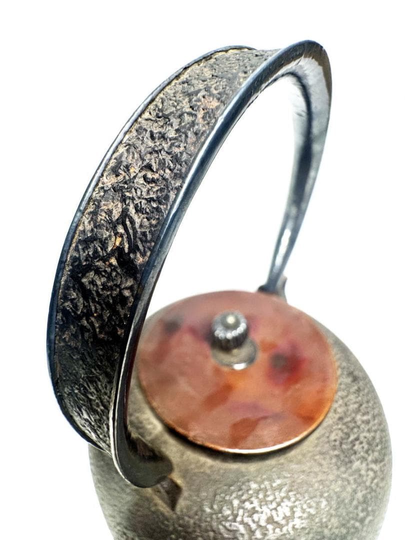 昭和二年秋造 龍文堂 弦裏純銀張り 純銀摘蓋鉄瓶 純銀摘 共箱 WWST079