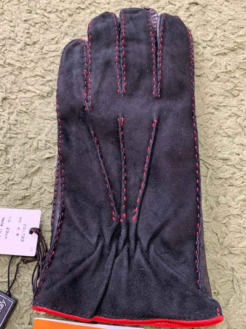 CARIDEI（カリデイ）レザーグローブス羊革レ手袋イタリア黒新品タグ付き