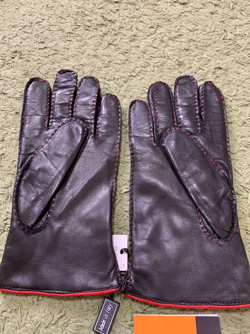 CARIDEI（カリデイ）レザーグローブス羊革レ手袋イタリア黒新品タグ付き