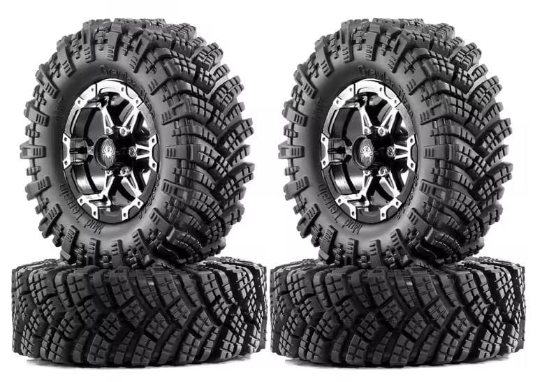 1/12-1/10 アルミ 深リムホイール＆タイヤｘ4 クローラーラジコン