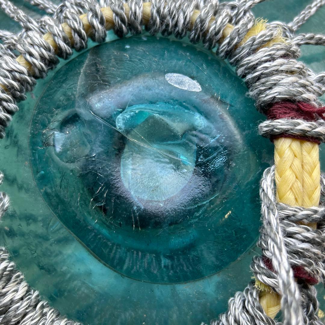 48センチ特大美　ガラス玉　浮き玉　吊り下げ　自立で立つ　置物　インテリア　漁具