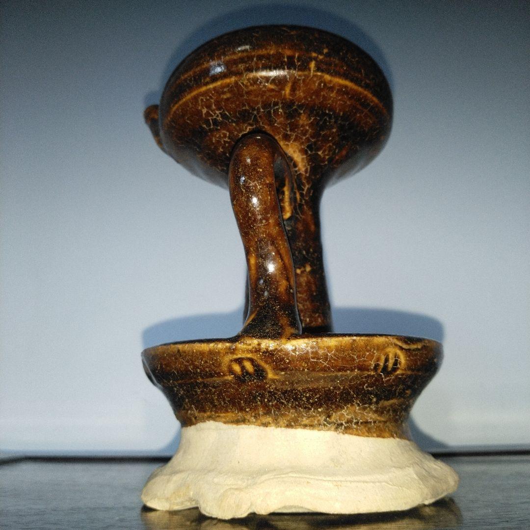 NO596 さつま飴釉灯器　江戸　灯火器　灯火具　時代物