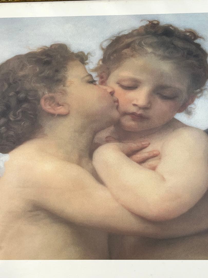 額入り87.5cm壁掛け ブグロー ファイストキス （印刷画） 1152