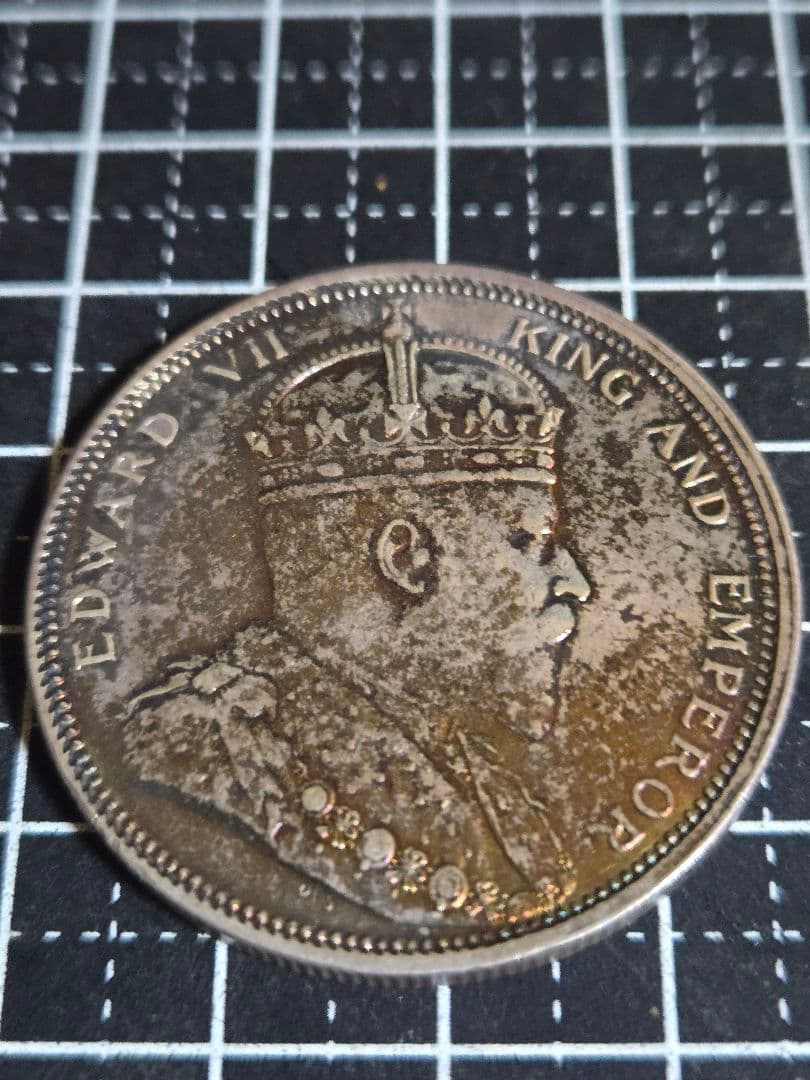 1ドル 1904年 エドワード7世 銀貨 海峡 トーン イギリス古銭