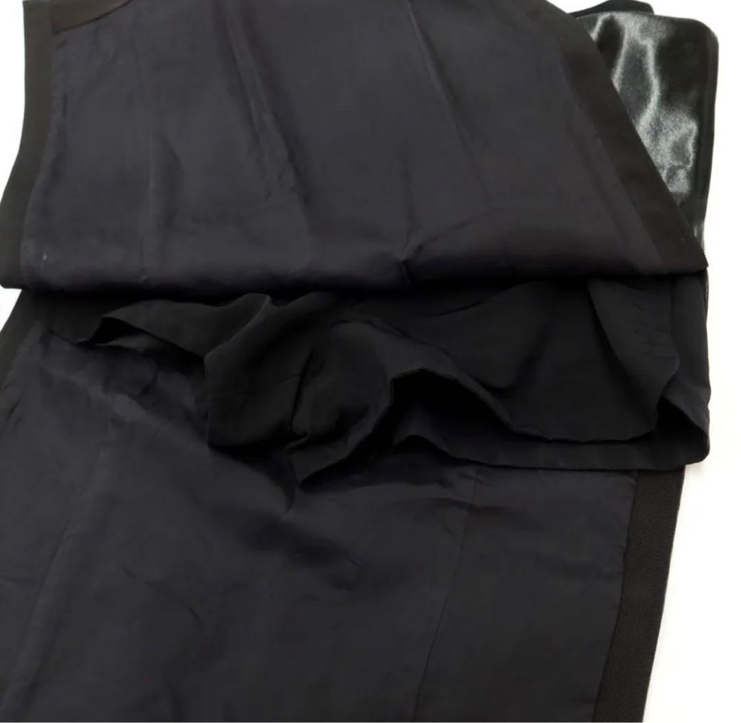 サカイ Sacai コーティングウール スリット パテント スカート ブラック