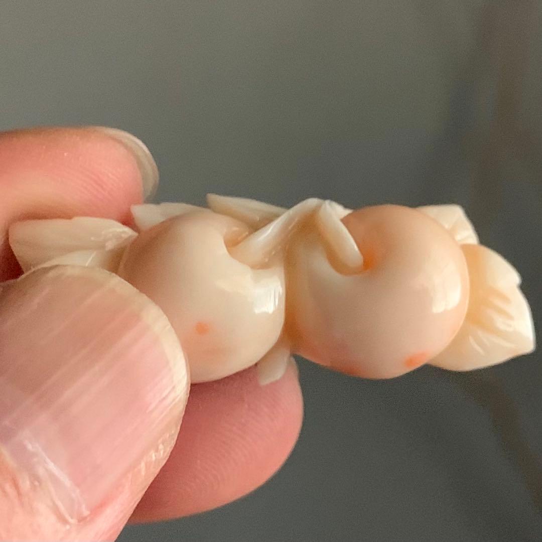 アンティーク 珊瑚 帯留 二分紐用 さくらんぼ 和装小物 アンティーク着物