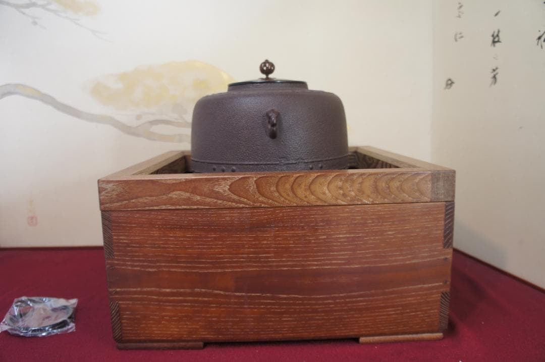 Cle様☆美品 桑色置炉 在銘 万代屋釜 置炉用600W 炭型 電熱器送料込み