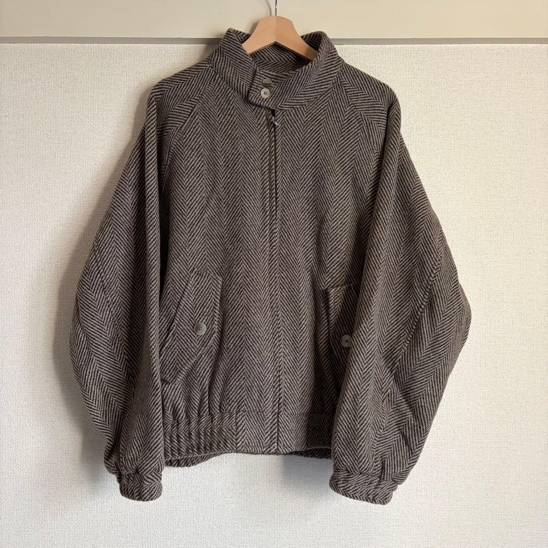 オーラリー LAMA SHETLAND WOOL ツイードブルゾン 3