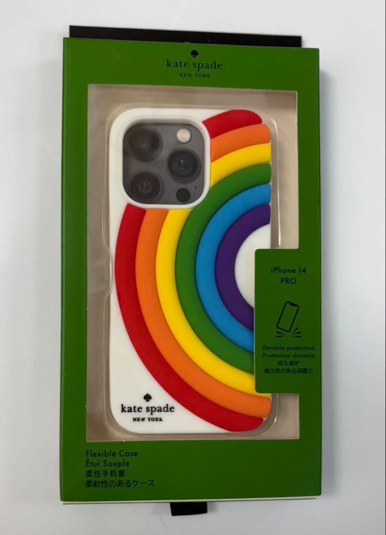 ☆限定SALE品☆ ケイトスペードiPhone14Pro ケース 虹 レインボー