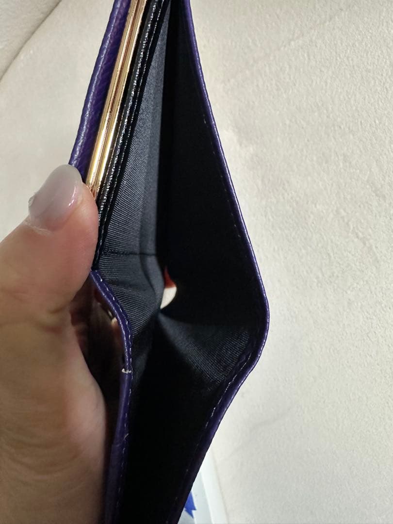 皇居財布 二つ折り財布 パープル 箱付き 宮内庁内売店で購入