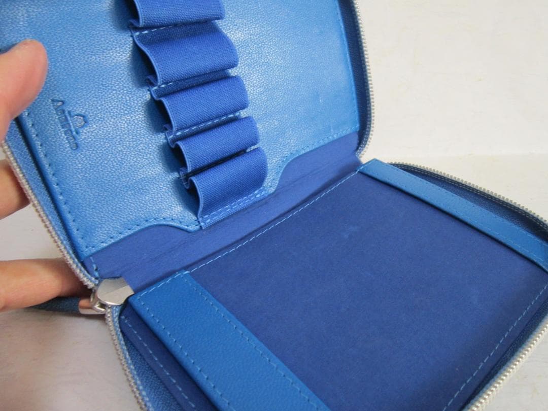 ペンケース　ガルーシャ　アシュフォード　趣味の文具箱　コラボ　５本差し　ブルー