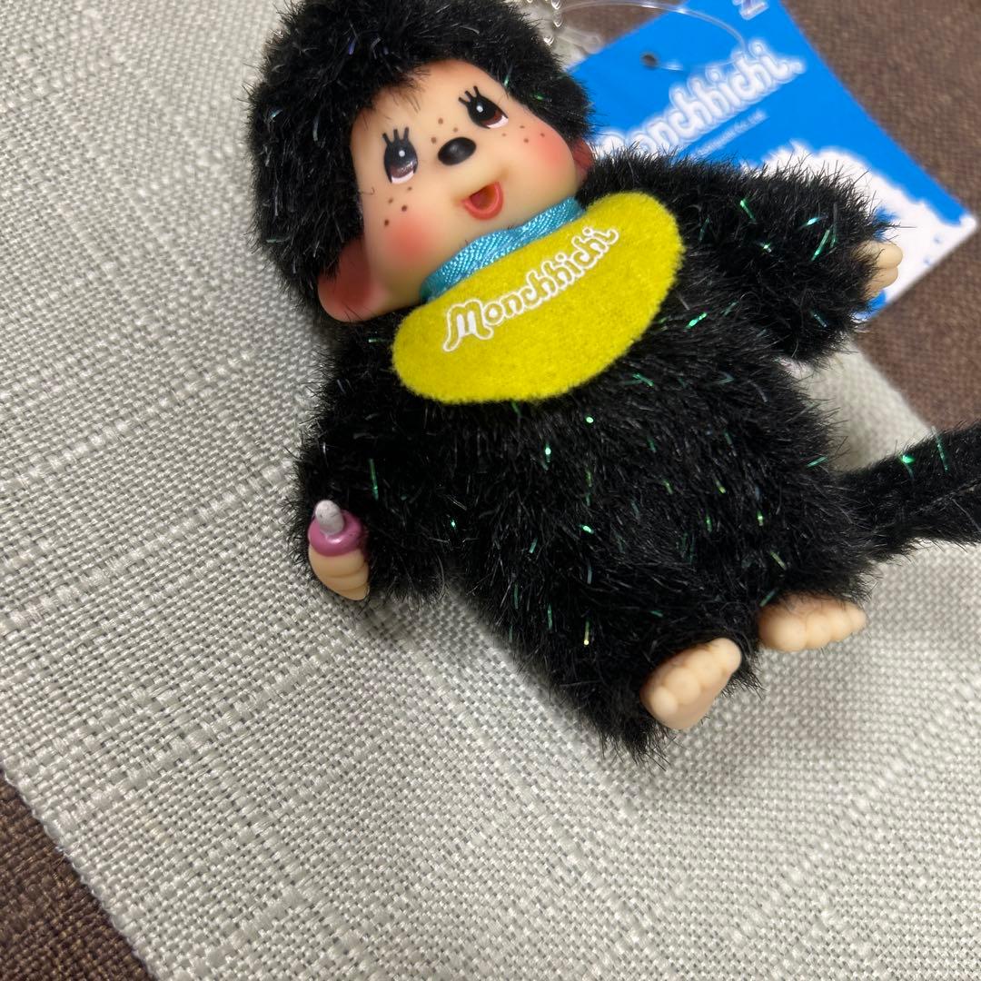 新品 非売品 モンチッチ ブラック ラメ キーホルダー 2280