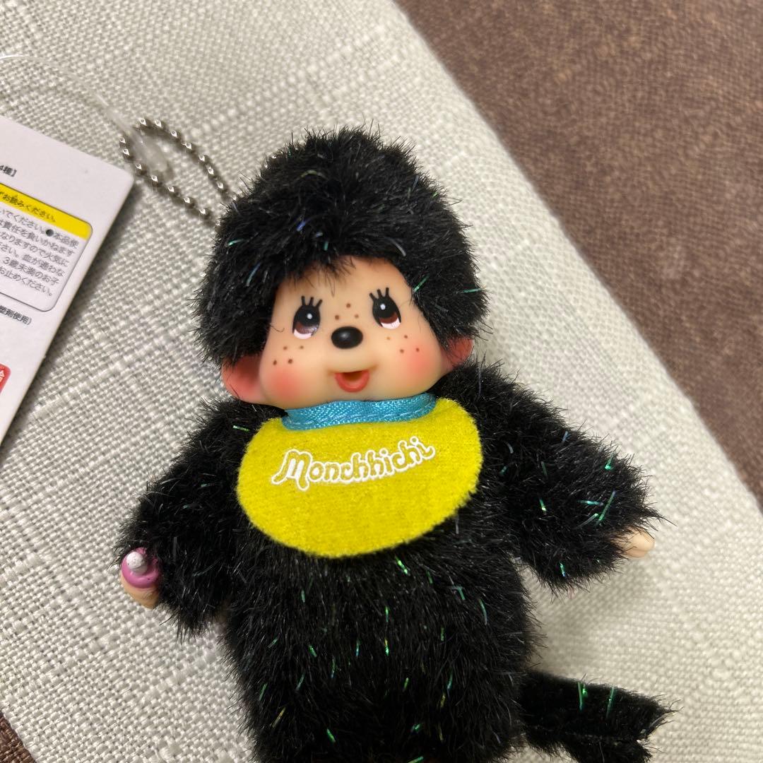 新品 非売品 モンチッチ ブラック ラメ キーホルダー 2280