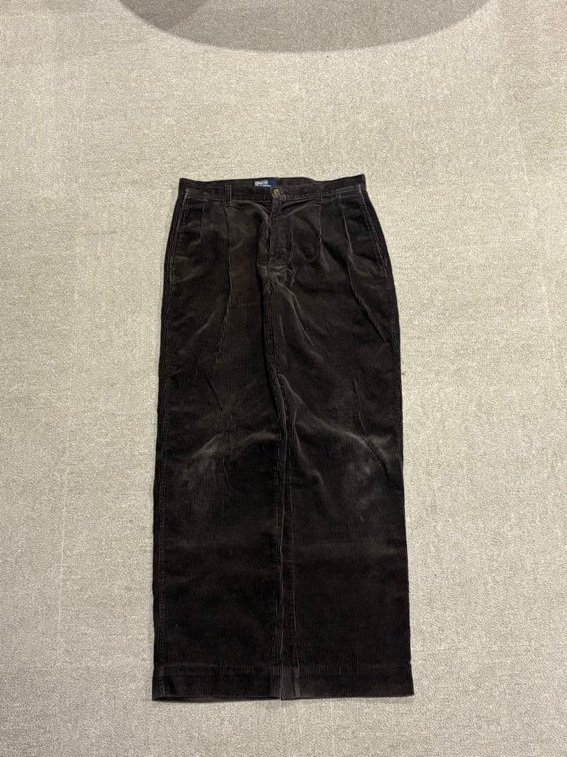 90s USA製 ラルフローレン ポロチノ 初期タグ ブラックコーデュロイ