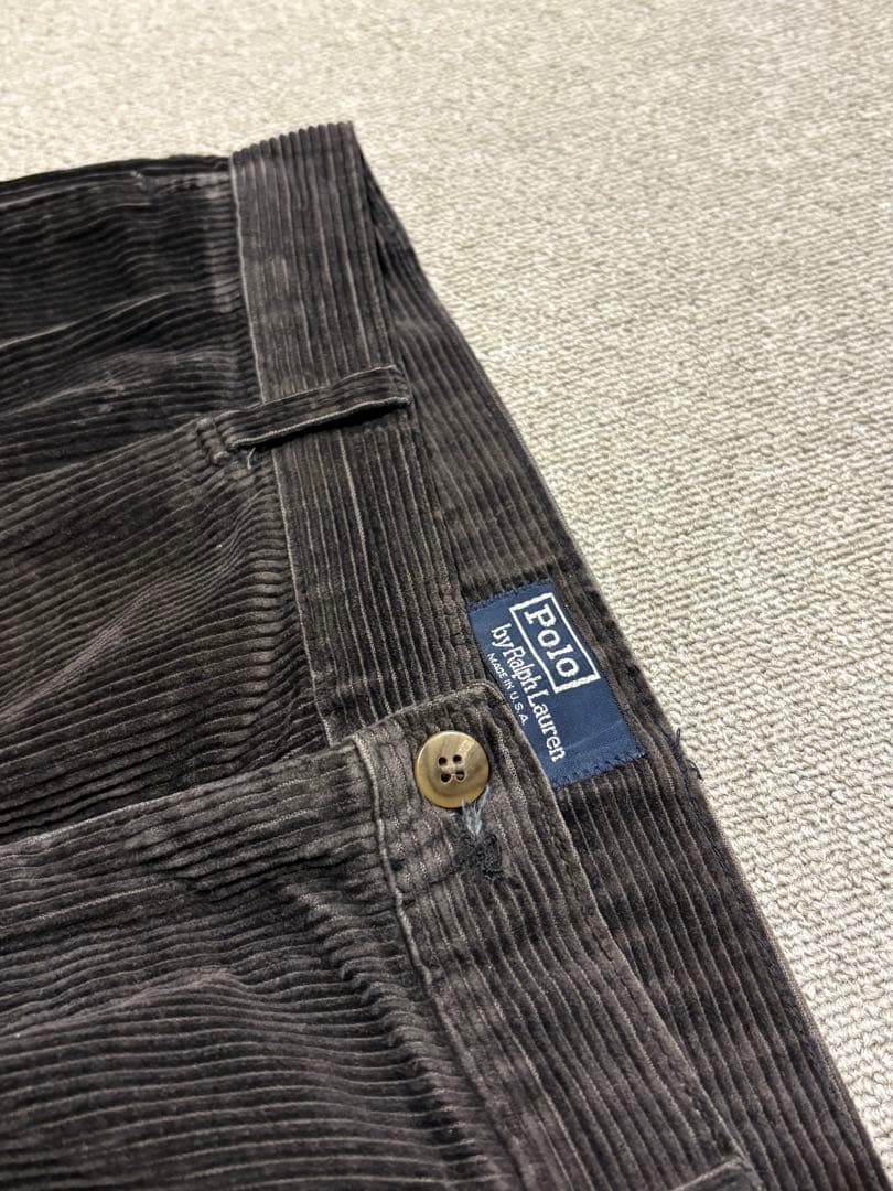90s USA製 ラルフローレン ポロチノ 初期タグ ブラックコーデュロイ