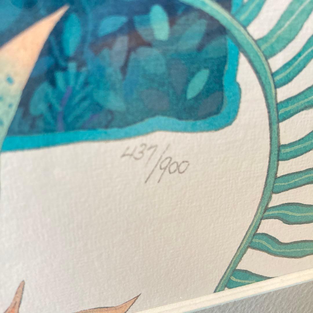 ジョアンフック植物と鳥のアート【額込】