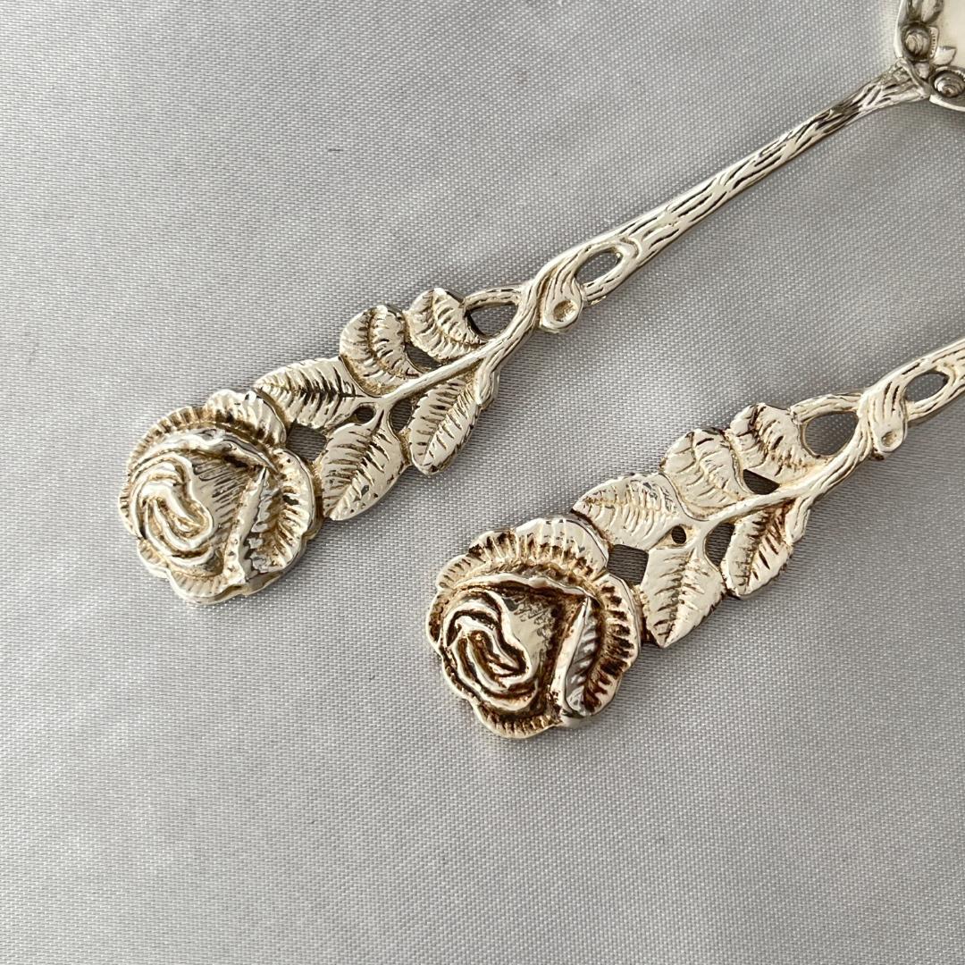 【ANTIKO】 薔薇のクリームスプーン / シュガースプーン【純銀】