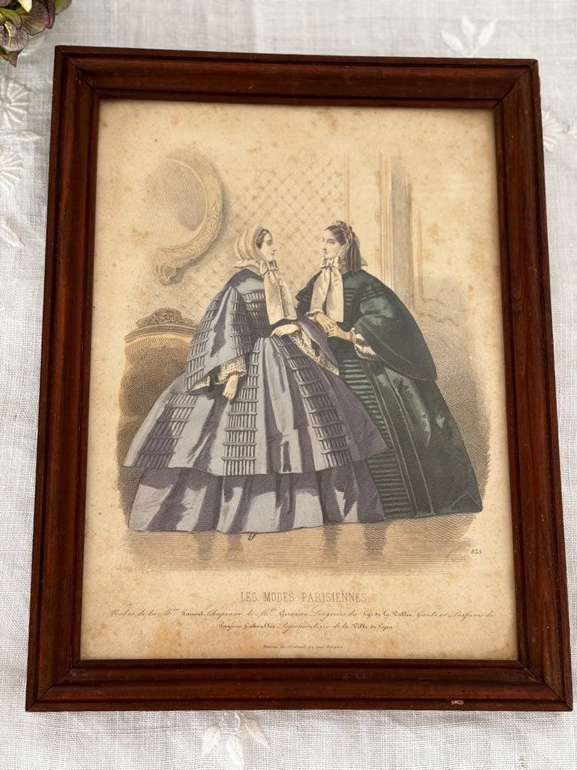 フランス　蚤の市　ファッション　ブロカント　額