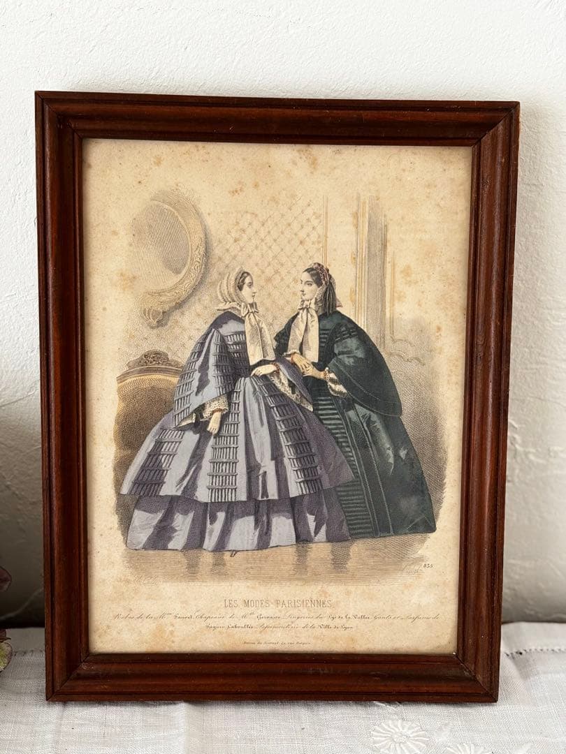 フランス　蚤の市　ファッション　ブロカント　額