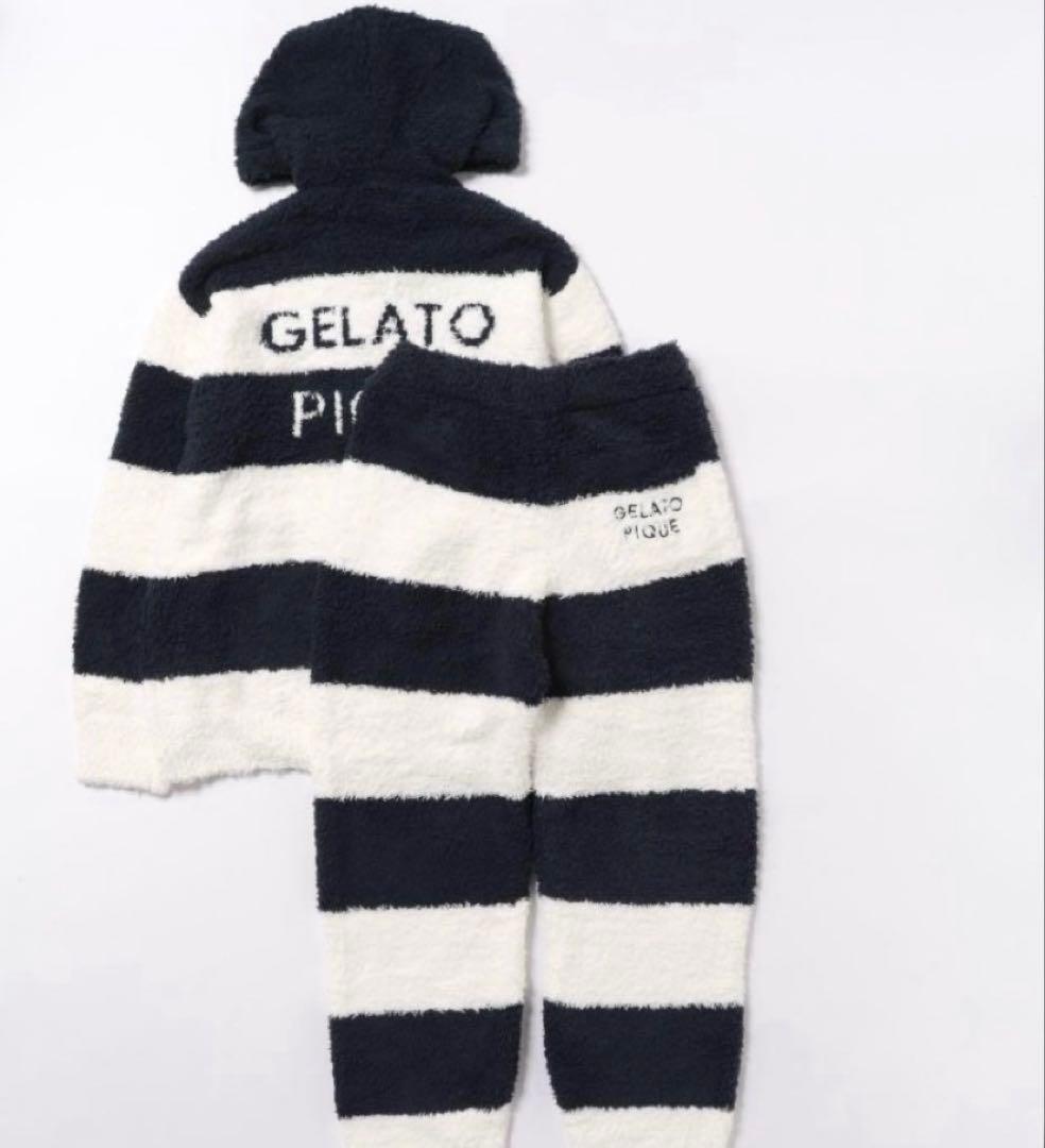 ジェラートピケ ボーダーパーカー&長パンツセット新品