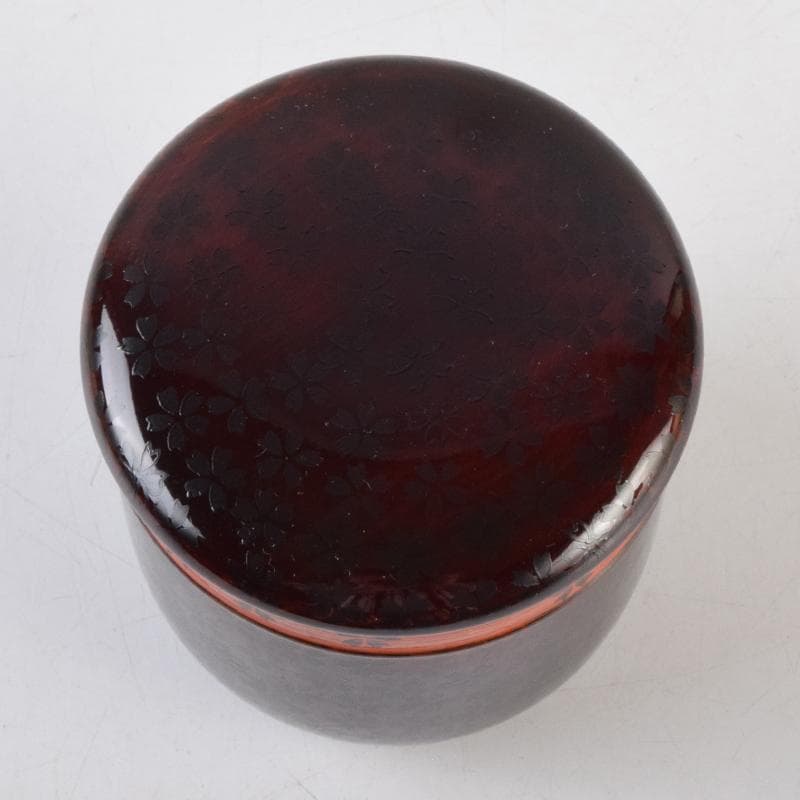 茶道具　中村香鳳作　夜桜蒔絵　珠光棗　共箱　V　9101