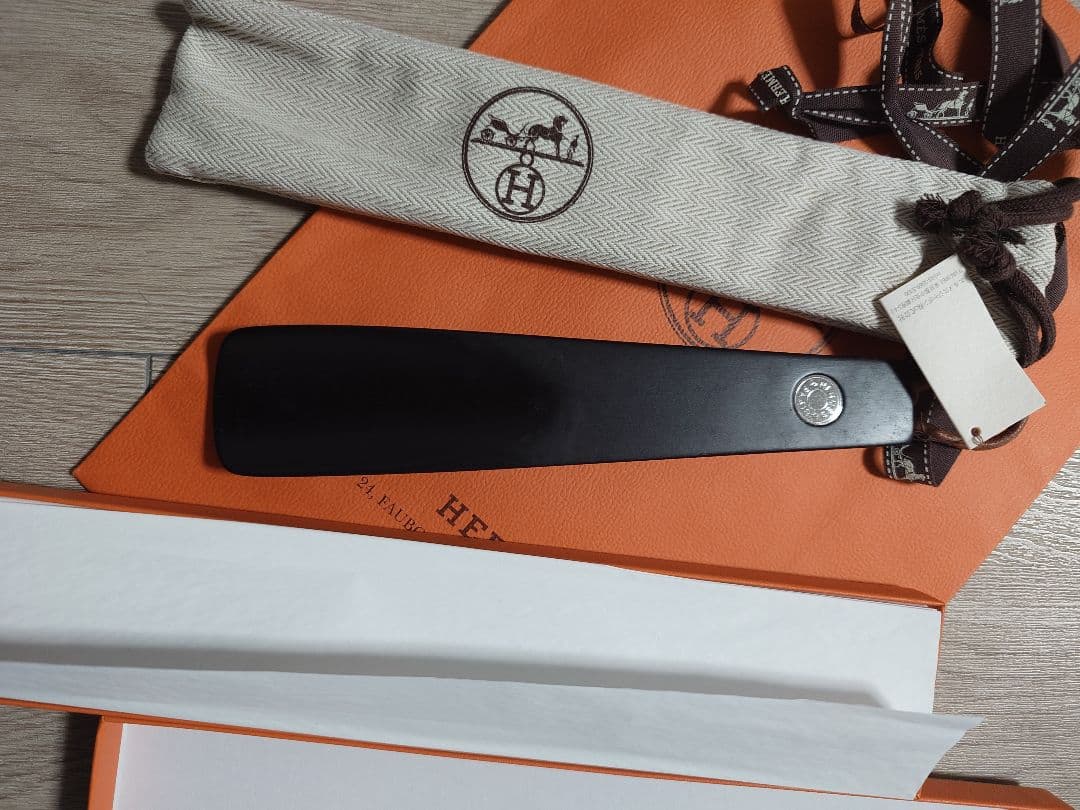 未使用　HERMES 靴べら 保存袋付 エルメス シューホーン