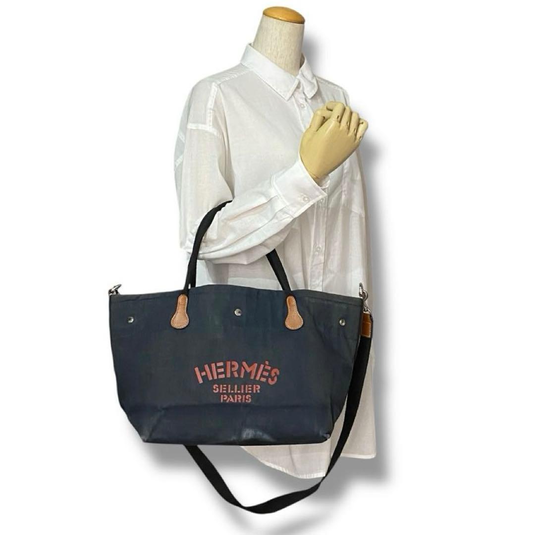 良品 HERMES エルメス ロゴ キャバリエ 2WAY バッグ Vintage