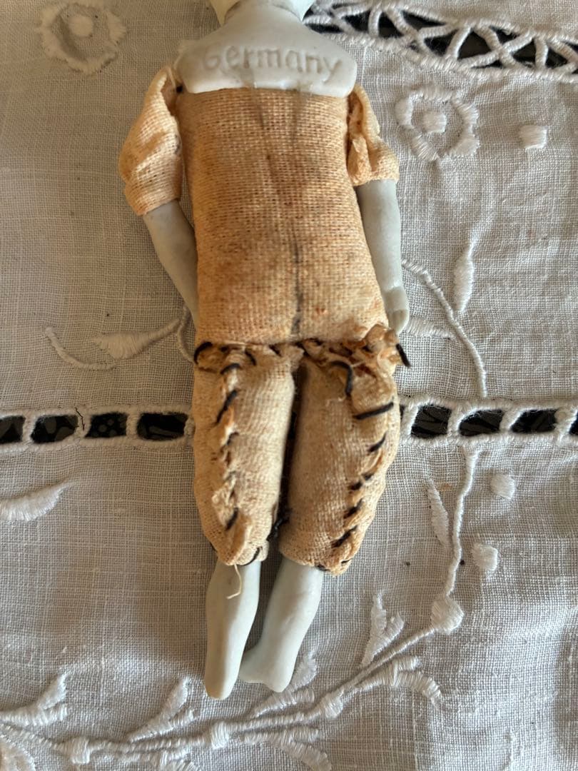 難あり！！アンティーク　小さめ　チャイナヘッドドール　ドイツ　お花付き